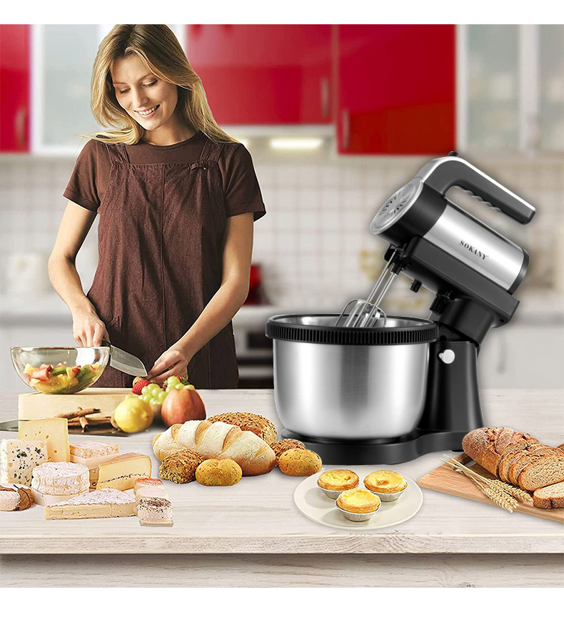 SOKANY6662 Cross-border desktop electric egg beater, export handheld egg beater, home baking, cream beating and stirring details Picture