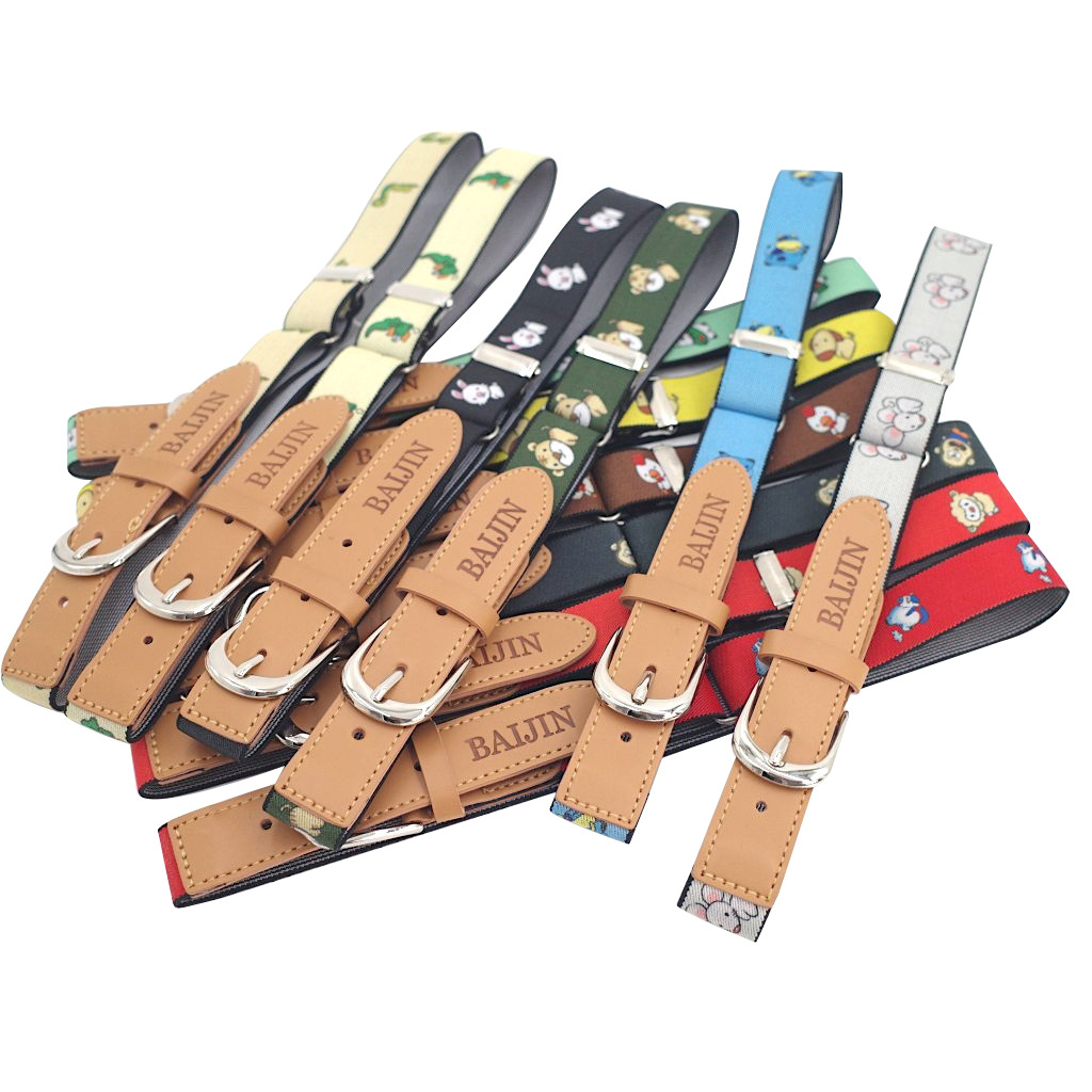 In-stock elastic band children's zodiac printed belt, knitted breathable, fashionable, trendy and cute cartoon printed belt Item Picture