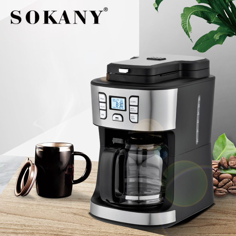 跨界SOKANY506意式咖啡机研磨一体咖啡豆煮咖啡滴漏式奶泡多功能