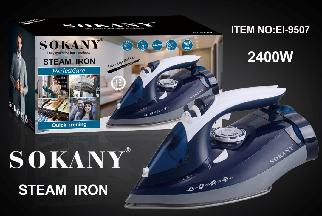 Cross-border SOKANY9507 electric iron, handheld with base, home dormitory, ironing clothes, steam iron, spray