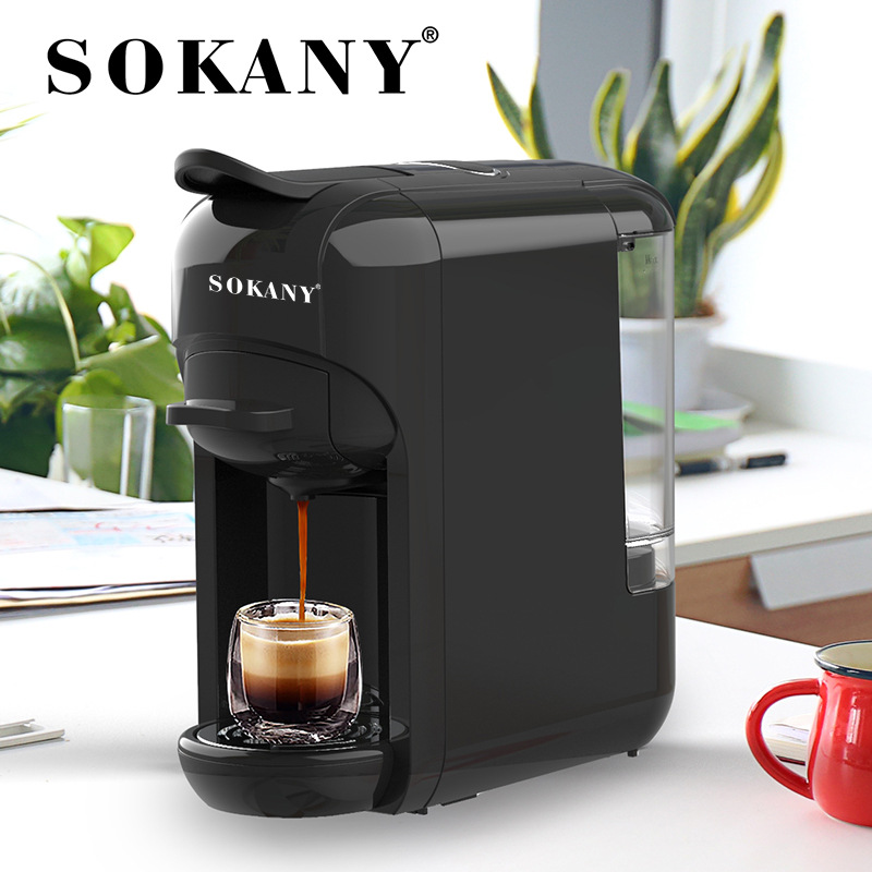 跨境外贸SOKANY516意式胶囊咖啡机便携式办公室小型家用咖啡壶