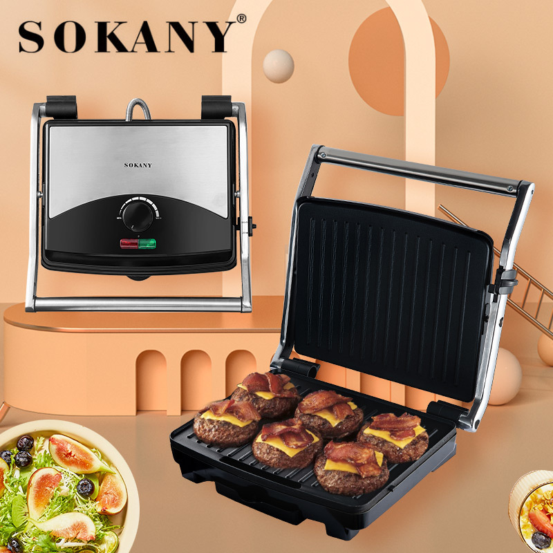 【 Cross-border Hot Sale 】SOKANY210 Steak Pani Sandwich Grilling Machine - Fully automatic grilling machine for both home and commercial use Specification image