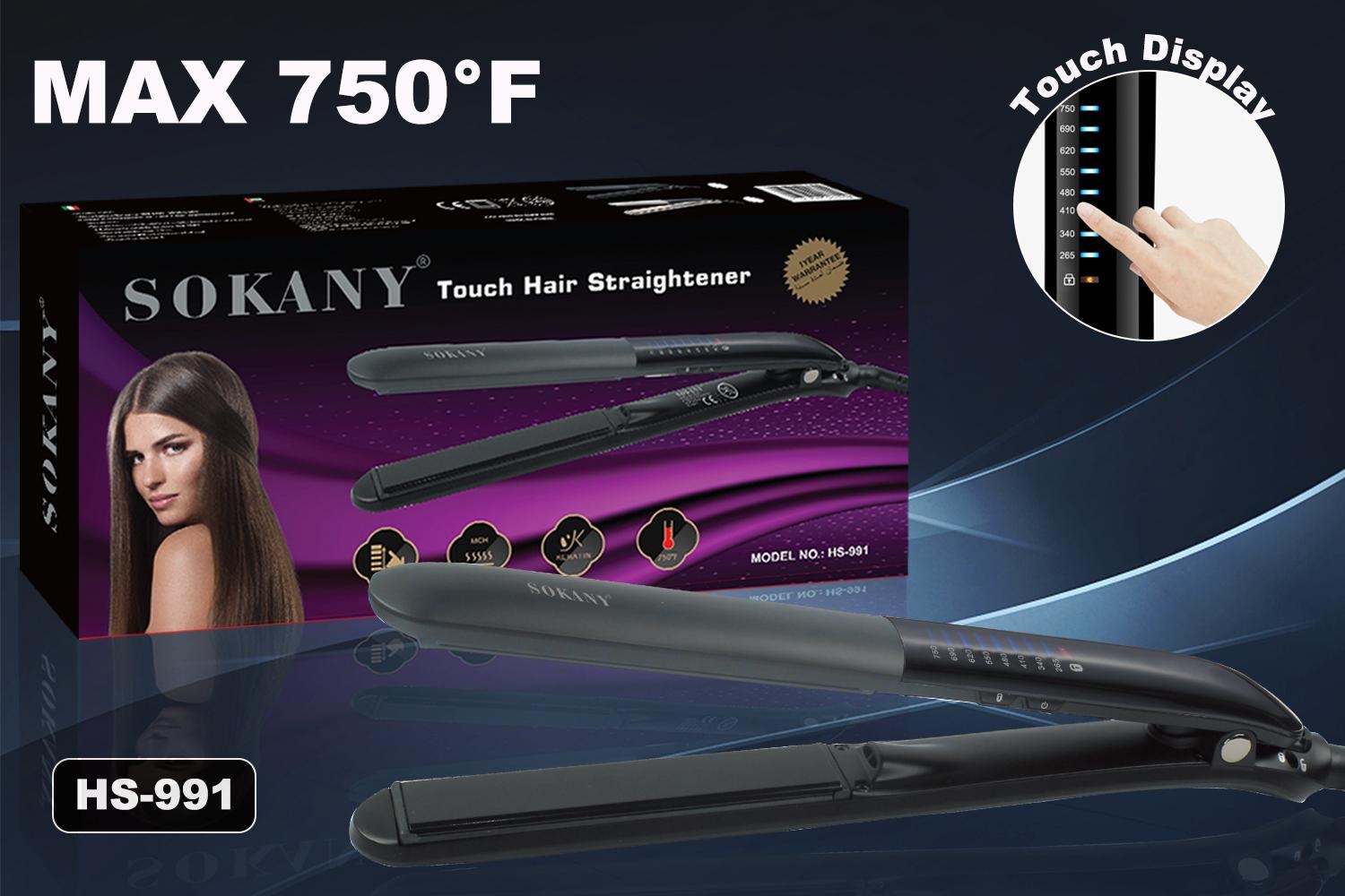 Crossover SOKANY991 tablilla alisador de pelo profesional deslizamiento de temperatura pantalla táctil de cerámica base extendida anti-escaldadura Item Picture