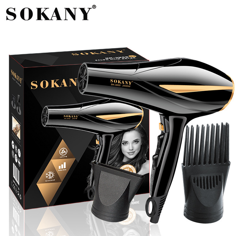Cross-border SOKANY3855 hair dryer, household hair dryer, student dormitory, high-power negative ion hair care, hair salon for haircuts details Picture
