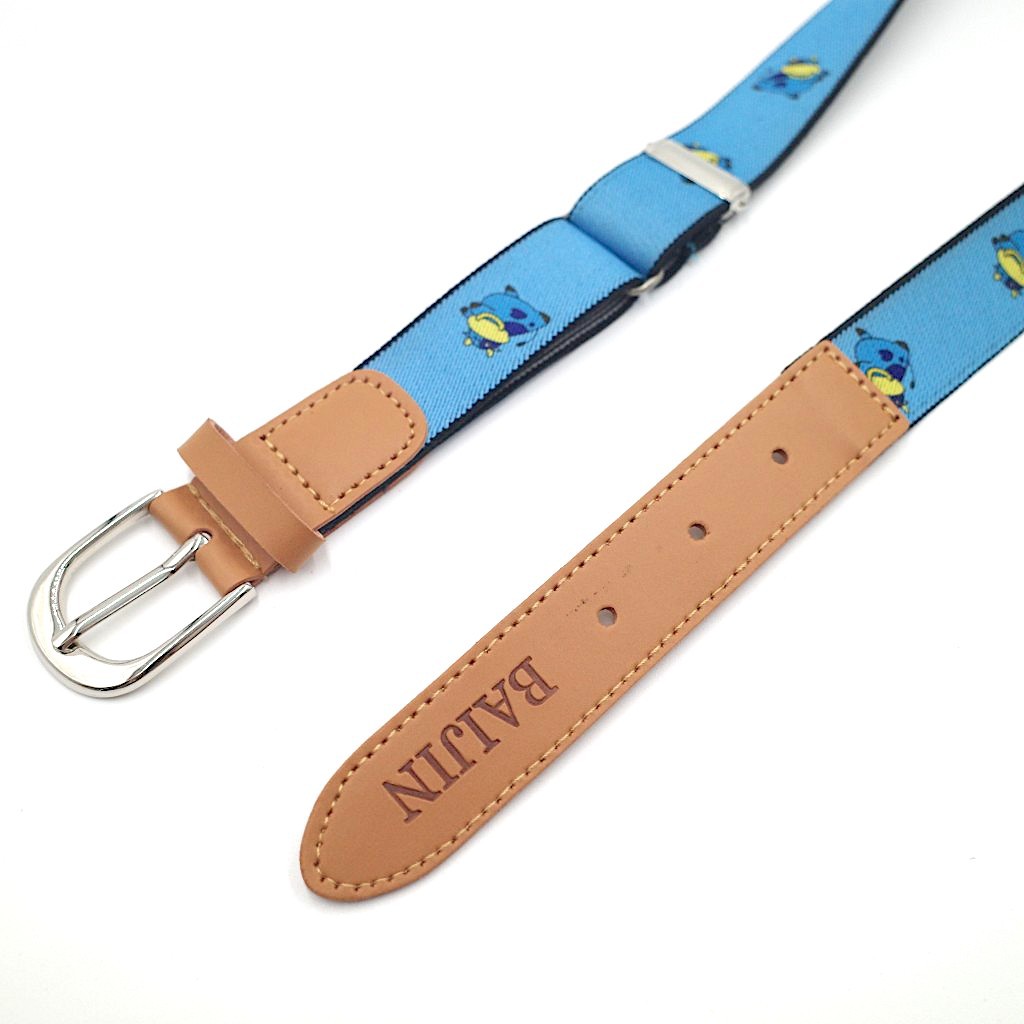 In-stock elastic band children's zodiac printed belt, knitted breathable, fashionable, trendy and cute cartoon printed belt details Picture