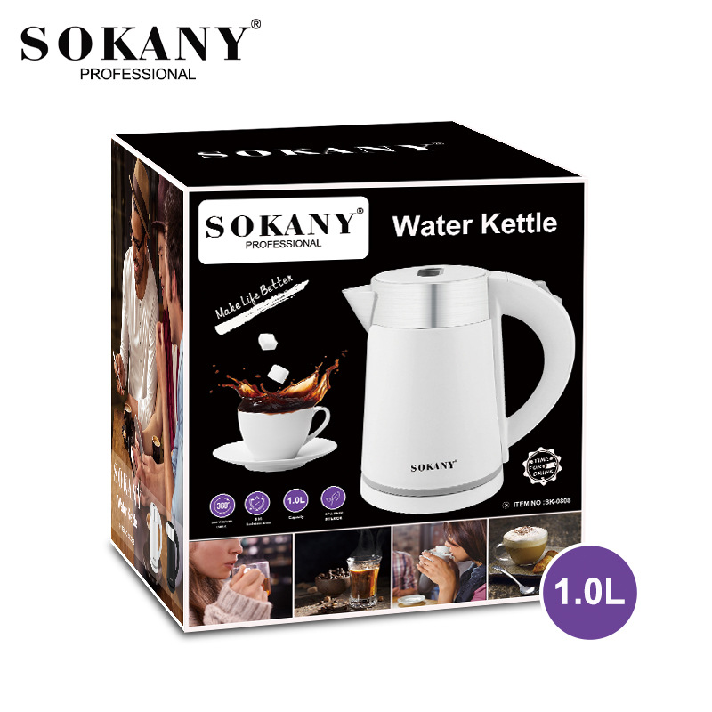 Cross-border SOKANY0808 household electric water kettle for quick water boiling and heat preservation, stainless steel quick heating water kettle Application Scenario