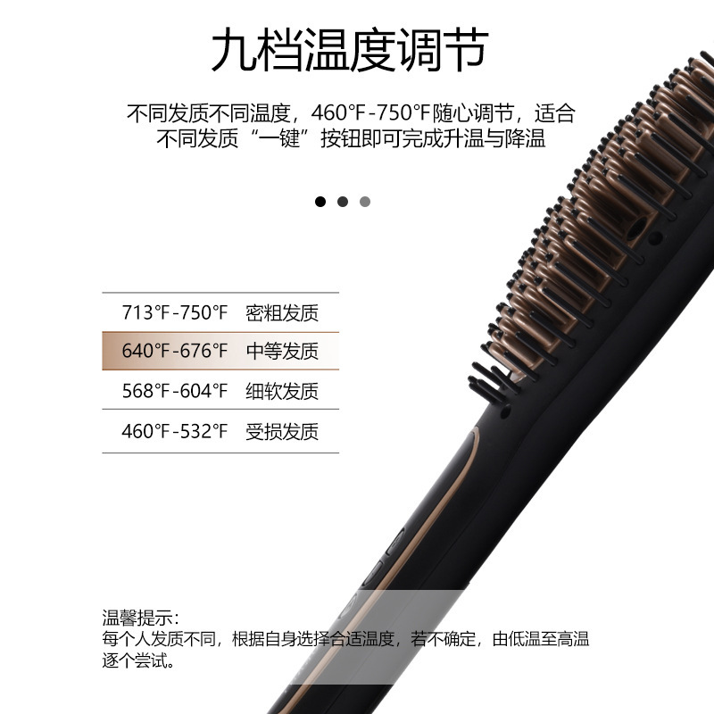 Cross-border foreign trade SOKANY1030I hair straightening comb, electric hair straightening device, hair styling comb, negative ion nine-speed temperature adjustment details Picture