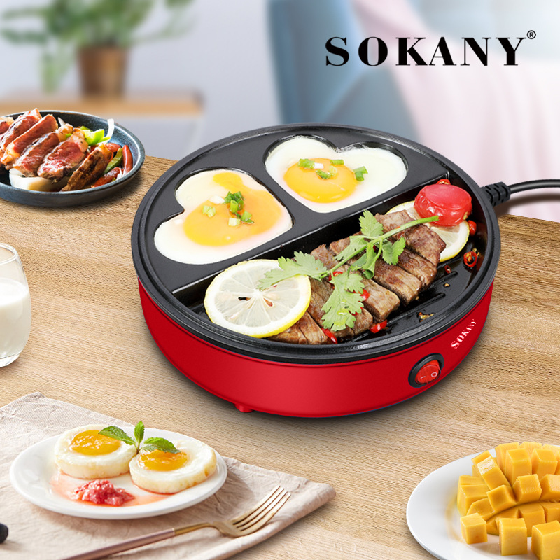 The new cross-border SOKANY221 household small breakfast machine, light food machine, non-stick frying and baking pan, low smoke details Picture