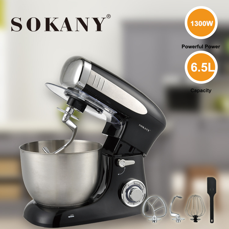 Cross-border SOKANY267 multi-functional commercial chef machine, household electric dough mixer, small dough kneading machine 6.5L