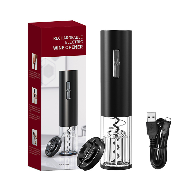 Factory direct supply for cross-border domestic sales USB red wine electric bottle opener, stainless steel rechargeable electric bottle opener Item Picture