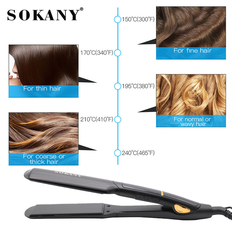 Cross-border SOKANY030 hair straightening splint Professional home hair care splint LED display wide screen ceramic splint Application Scenario