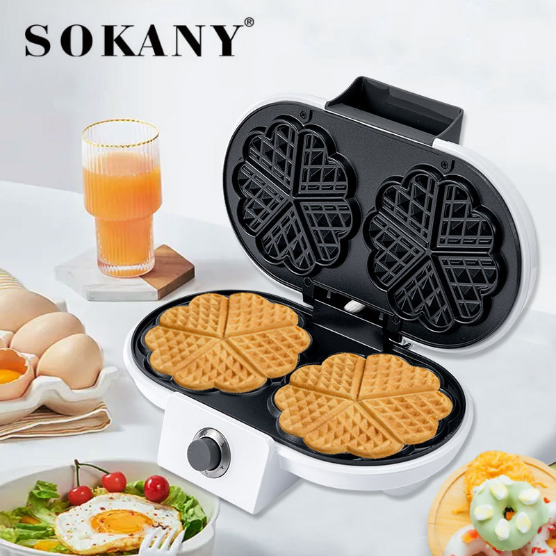 Cross-border SOKANY510 Household double-sided heating waffle machine, egg roll machine, egg waffle muffin machine, cake machine Application Scenario