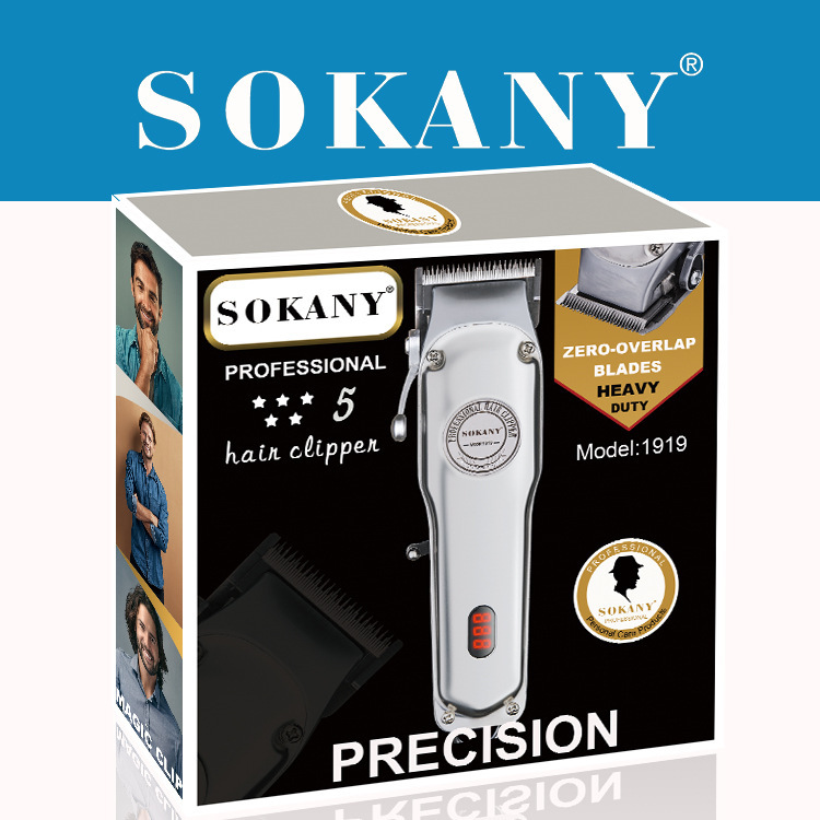 SOKANY1919 all-stainless steel hair clipper, electric clipper, rechargeable adult hair clipper, electric shaver details Picture