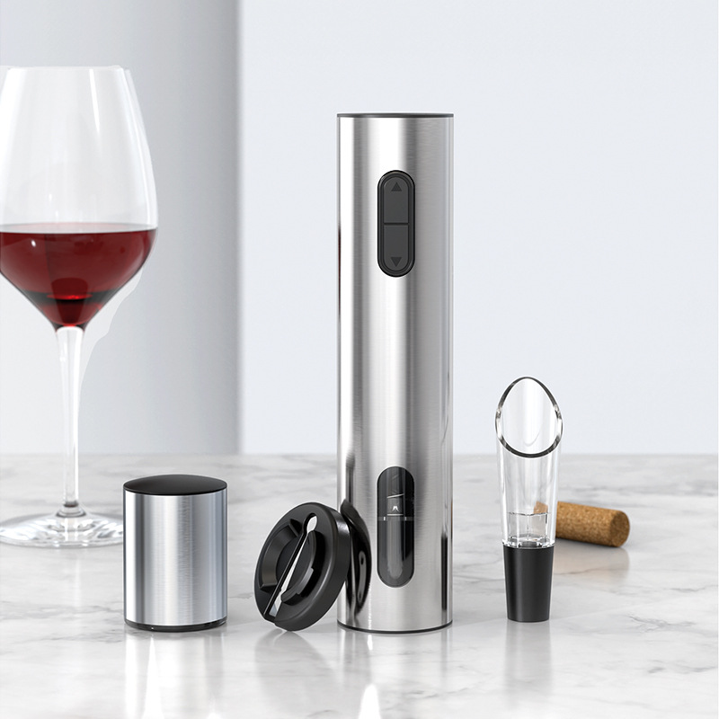 Factory direct supply for cross-border domestic sales USB red wine electric bottle opener, stainless steel rechargeable electric bottle opener Specification image
