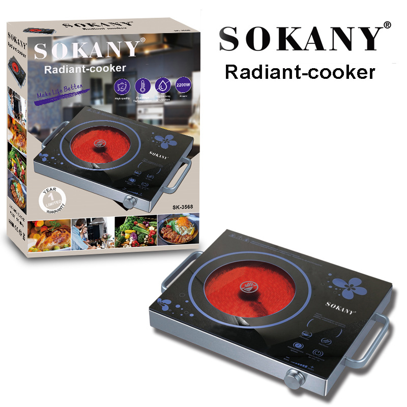 Cross-border SOKANY3568 electric ceramic stove for stir-frying, household and student genuine battery stove, fully automatic, European standard