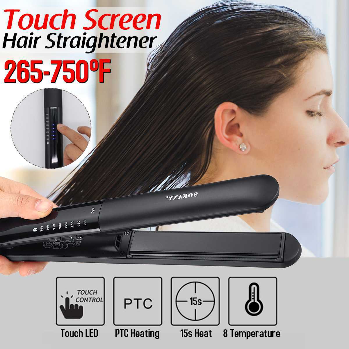 Crossover SOKANY991 tablilla alisador de pelo profesional deslizamiento de temperatura pantalla táctil de cerámica base extendida anti-escaldadura details Picture