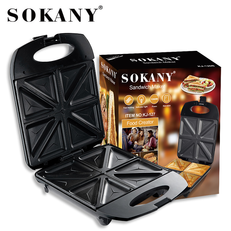 跨境外贸SOKANY春卷机械式按键式烙饼黑色煎烤机加热悬浮式薄饼机