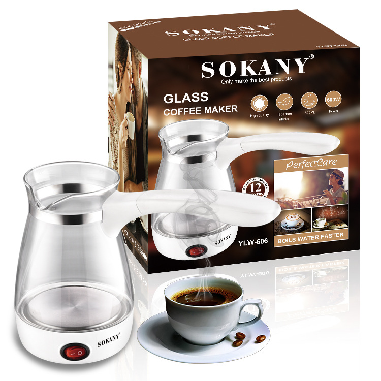 SOKANY606土耳其咖啡壶玻璃小型水壶电热水壶自动断电500ML水壶
