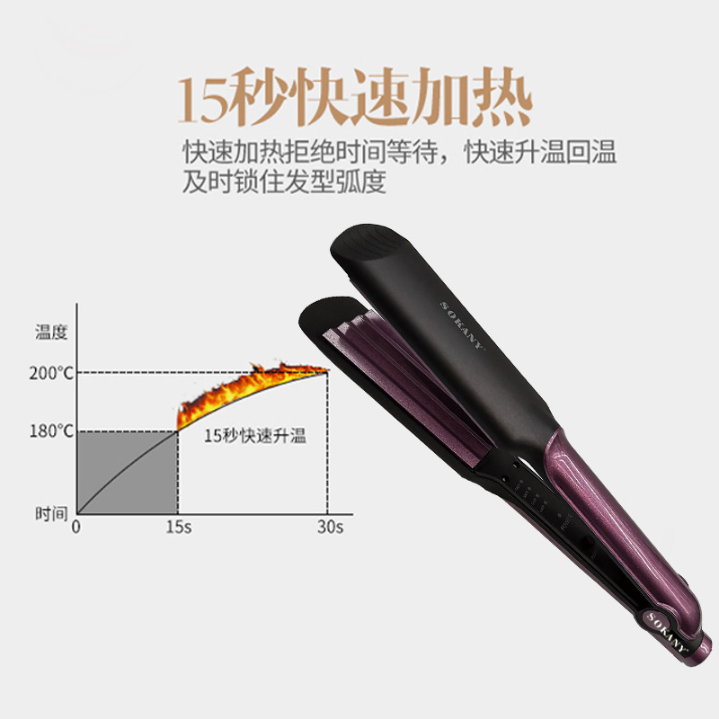 Cross-border SOKANY6505 splint hair straightener, professional household dual-purpose hair straightener and hair curling splint manufacturer direct sales details Picture