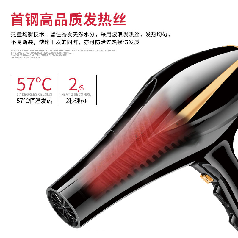 Cross-border SOKANY3855 hair dryer, household hair dryer, student dormitory, high-power negative ion hair care, hair salon for haircuts Item Picture