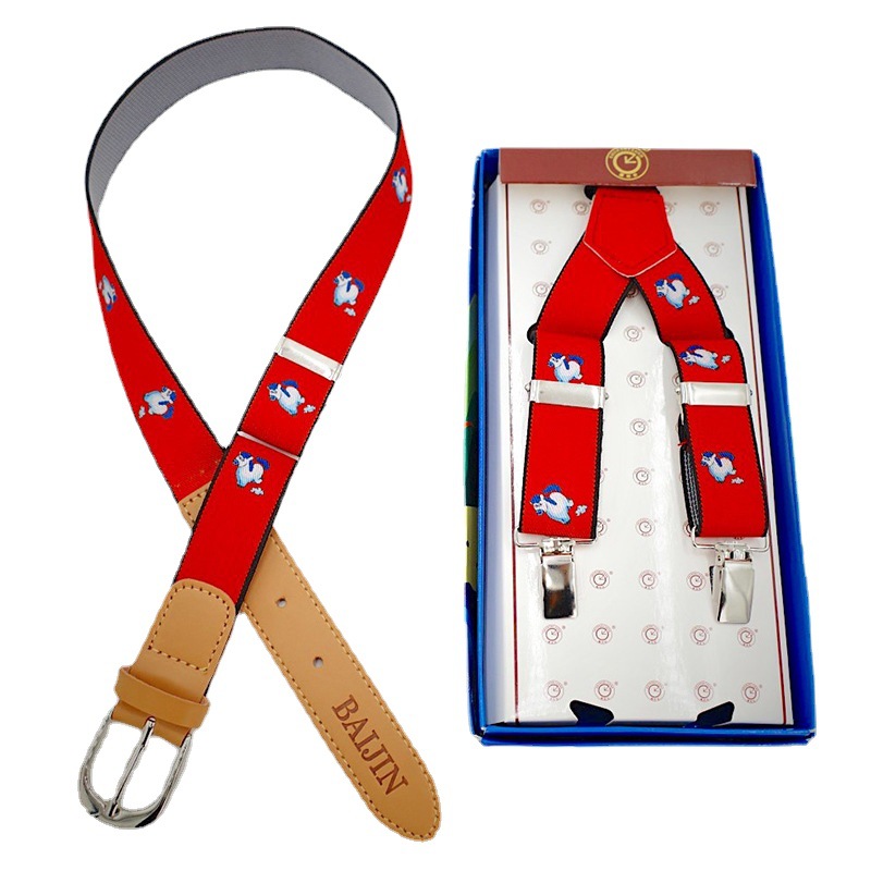 Pantalones para niños con tiras de zodiaco de dibujos animados para niños con correas para niños con estampado de tejido para mostrar varios tipos de correas de cinturón de zodiaco