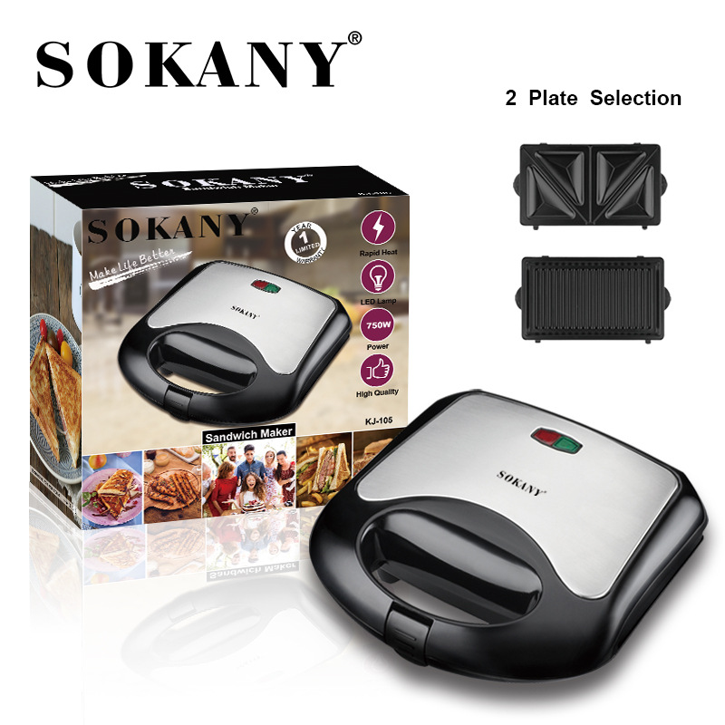 SOKANY105 Home Luxury Sandwich Maker, breakfast maker, toaster, Toast Breakfast Maker, three-legged Panini details Picture