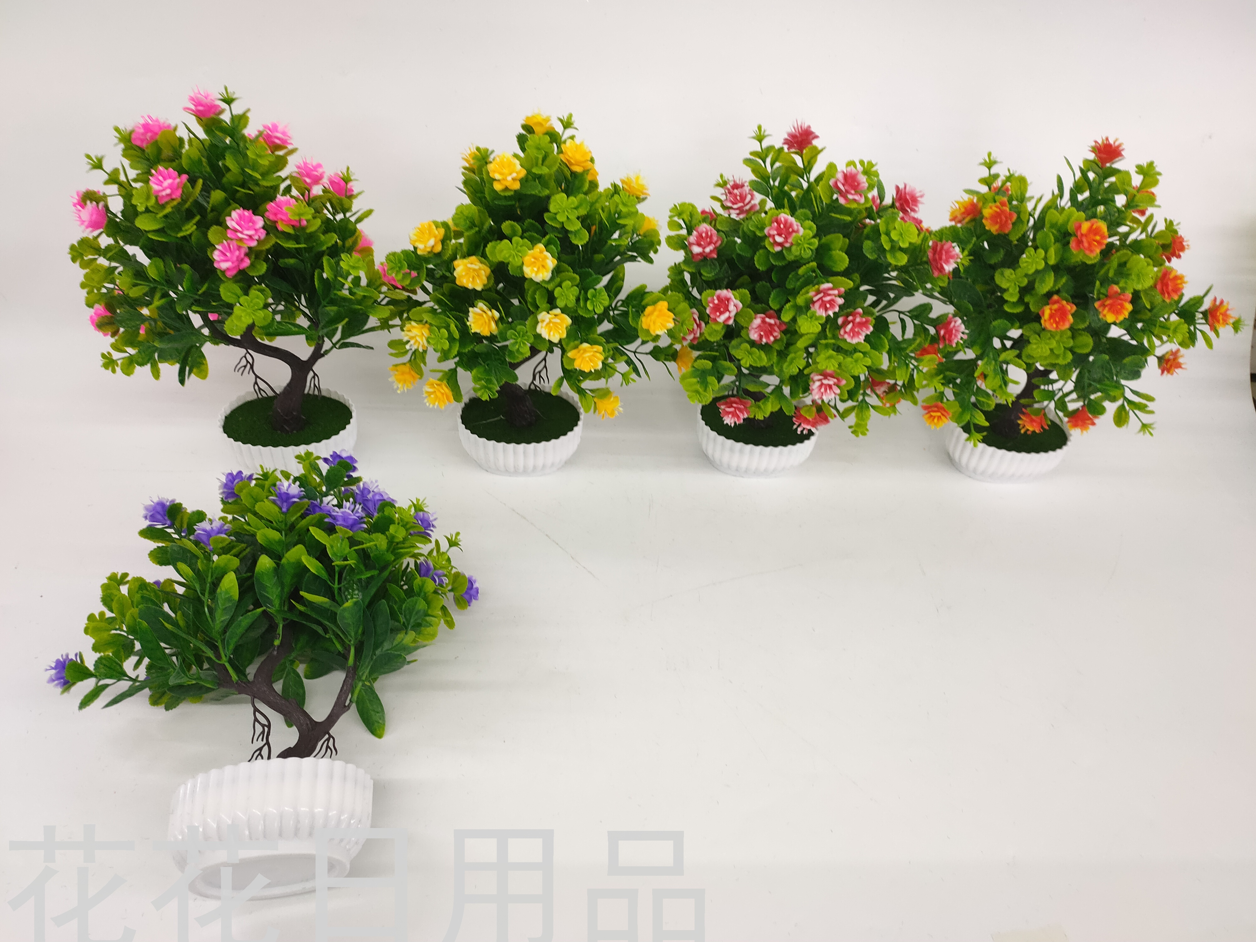 New white pot camellia imitation bonsai decoration fake flower decoration plastic flowers