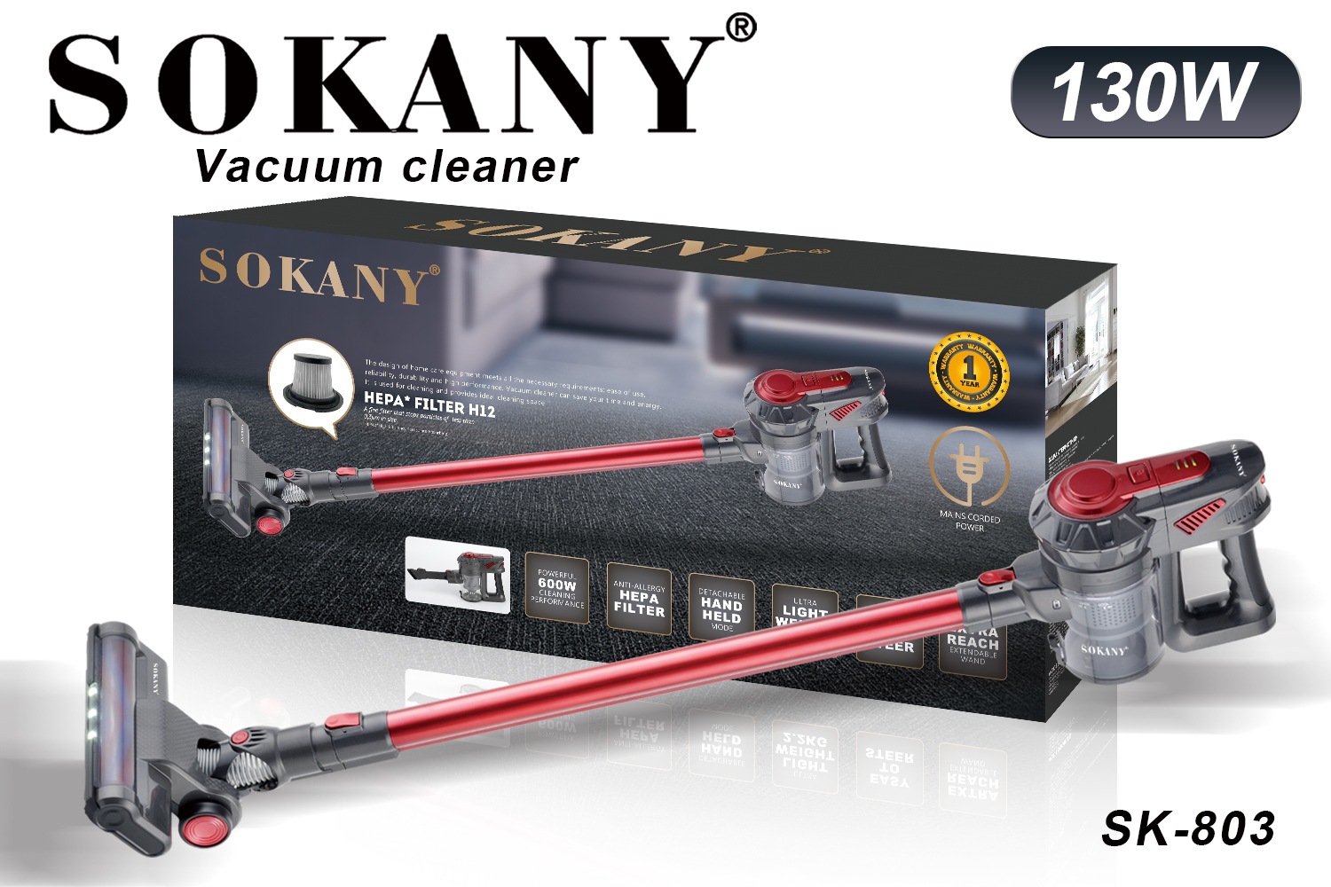 跨境SOKANY803吸尘器家用电器手持大吸力强劲扫地除螨小型大功率