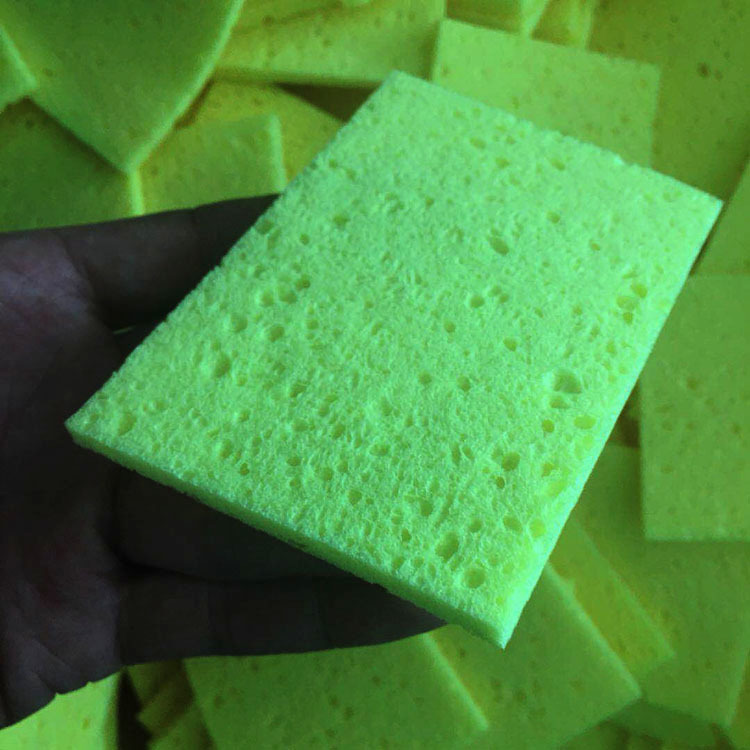 Wholesale water-absorbing yellow wood pulp sponge 5mm degradable honeycomb packaging sponge sheet water-absorbing sponge details Picture