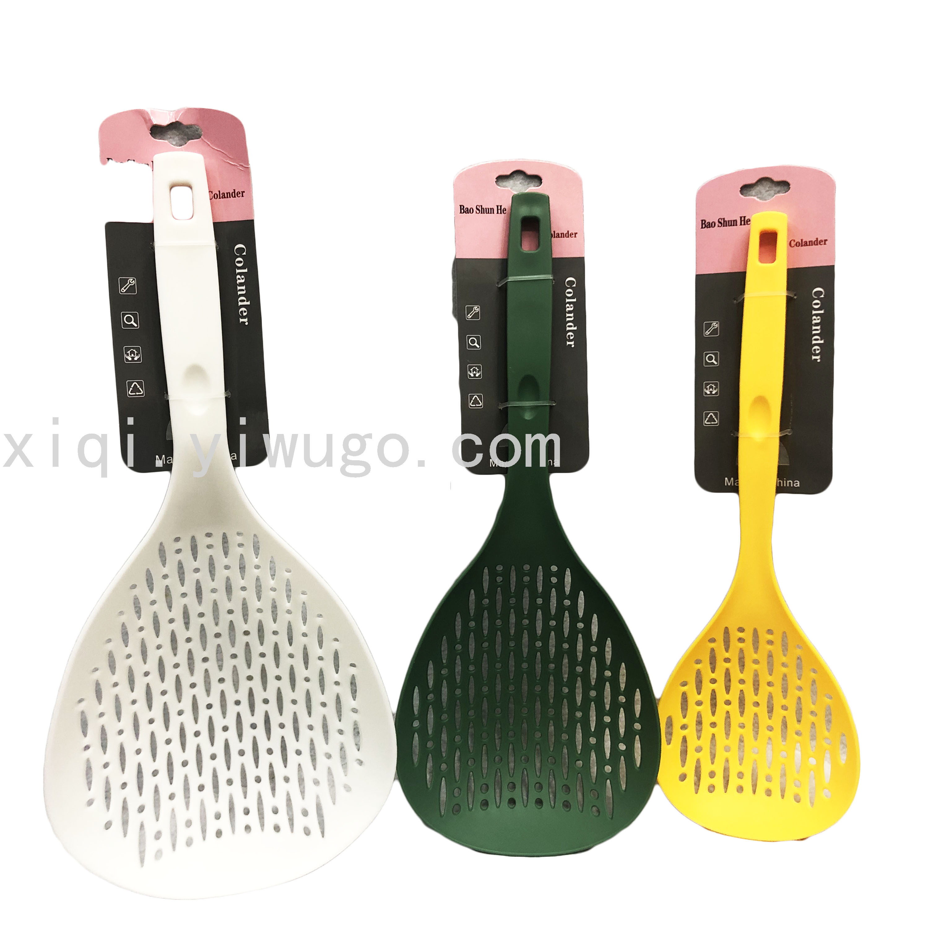 Plastic long handle colander wholesale with drain colander supply food scoop scoop factory direct sales RS-4866