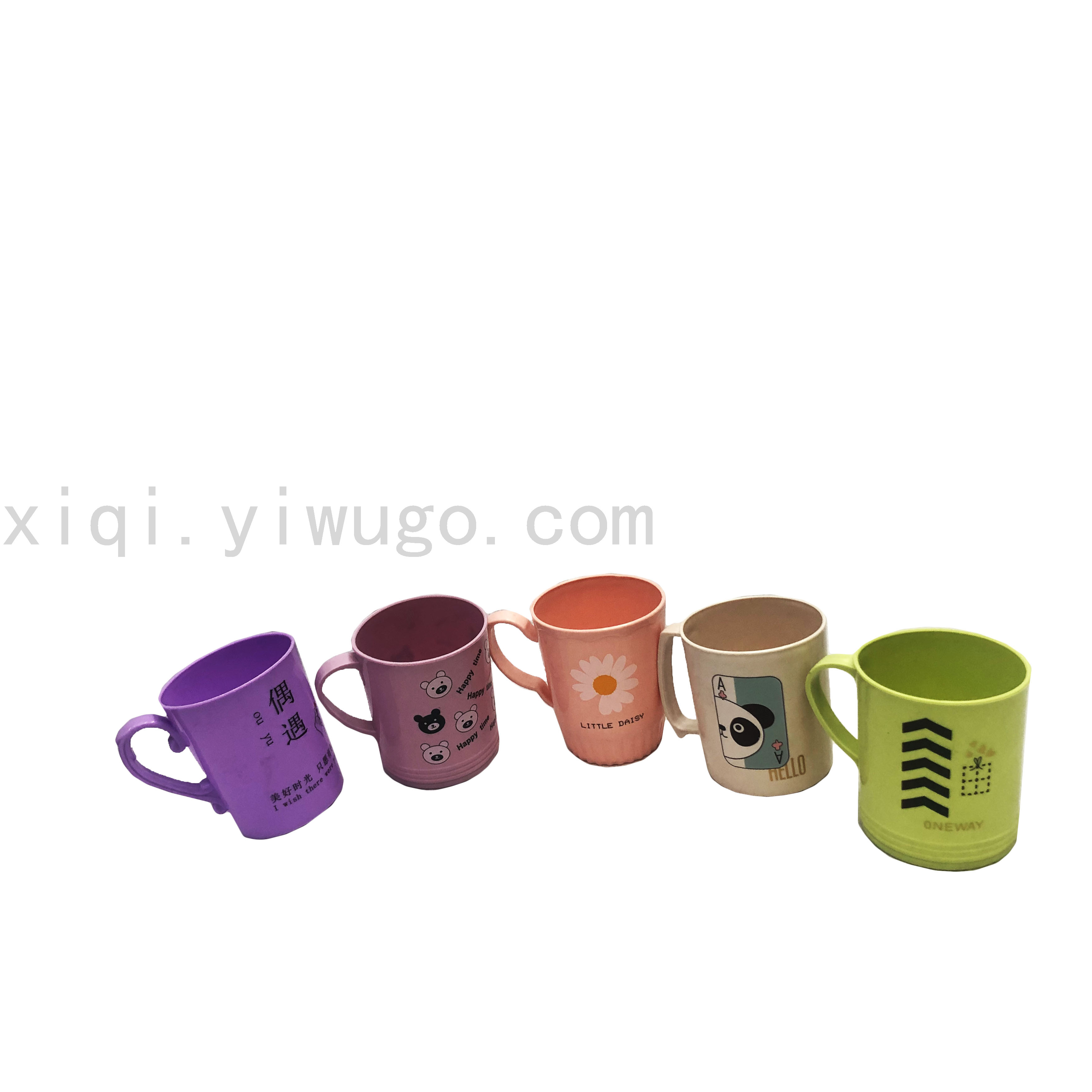 小熊扑克牌印刷漱口杯花朵牙刷杯子卡通印花学生喝水杯RS-201527