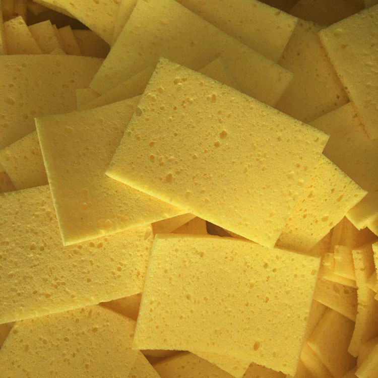 Wholesale water-absorbing yellow wood pulp sponge 5mm degradable honeycomb packaging sponge sheet water-absorbing sponge full figure