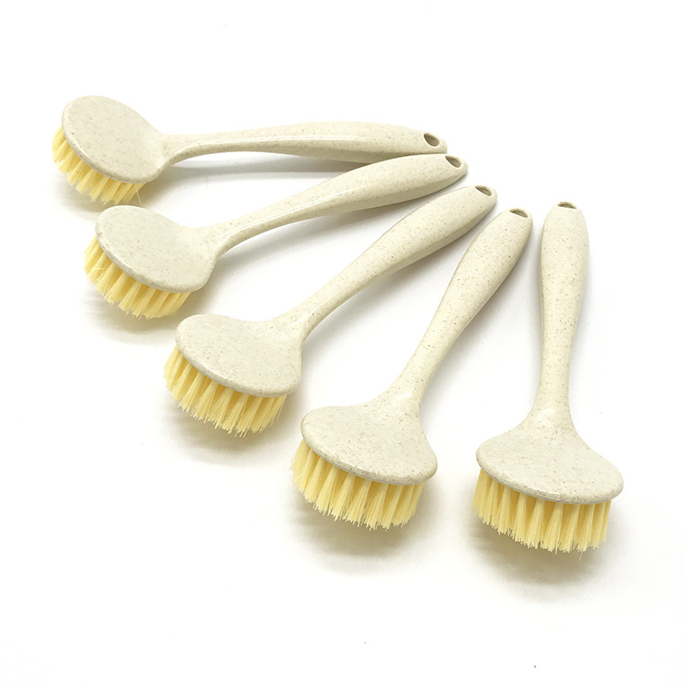 1086 Wheat straw pot brush with round head and long handle, kitchen cleaning pot and bowl brush, wholesale of general merchandise Specification image