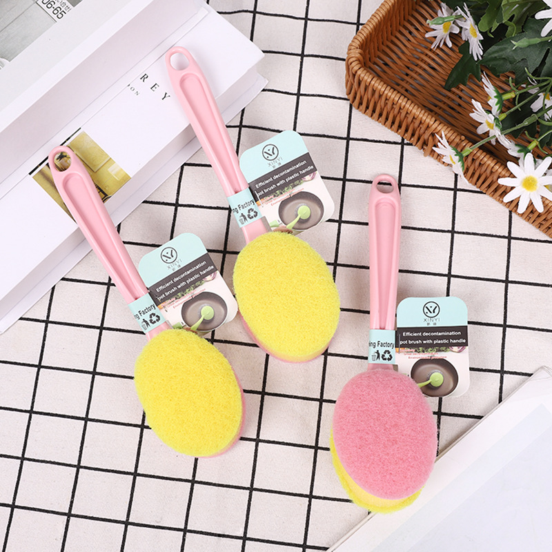 Household practical kitchen convenient cleaning pot brush, sponge brush manufacturer direct supply, creative and fashionable pot brush wholesale Application Scenario