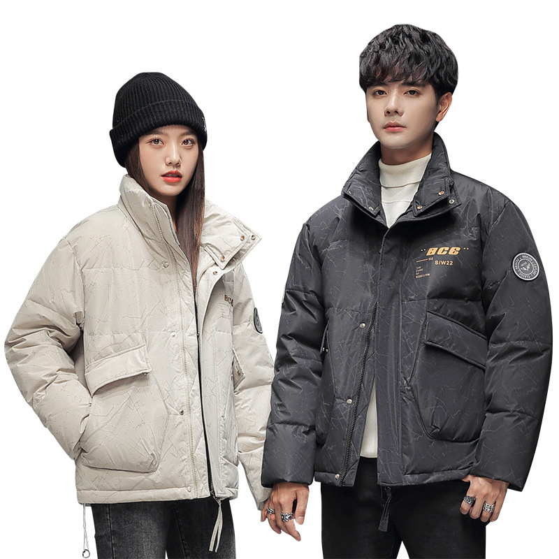 2021 winter thickened short couple down jackets, men's and women's workwear camouflage coats, warm stand-up collar down jackets, white duck down Item Picture
