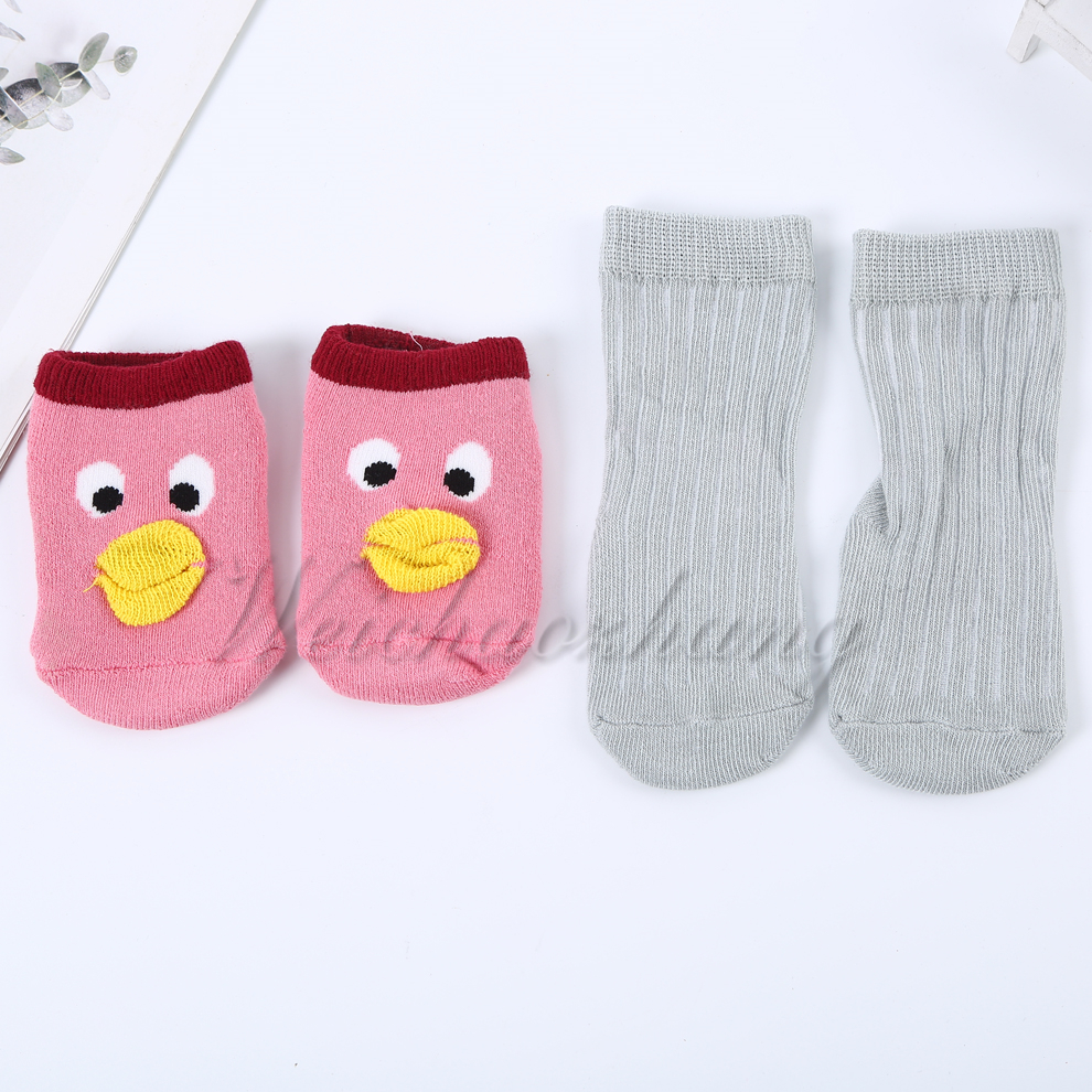 Children's plain cotton socks floor sock set, winter indoor baby learning to walk, cool off soft-soled baby sock set Specification image
