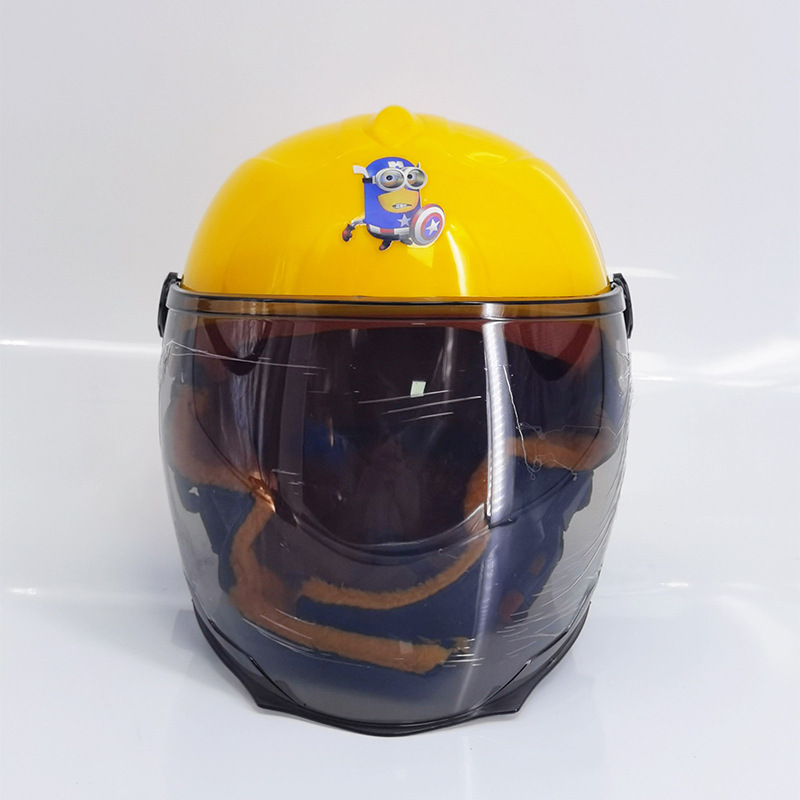 Gu Jia Autumn and Winter battery-powered electric motorcycle children's helmet for men and women Harley-Davidson all-season Lightweight safety helmet with lens straps details Picture
