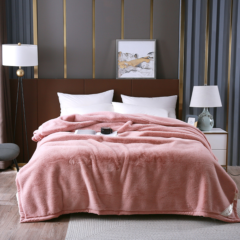 2021 Big Rabbit Velvet Blanket Winter thickened Warm double Cover Blanket faux fur Nap Blanket, midday rest sofa blanket cover blanket details Picture