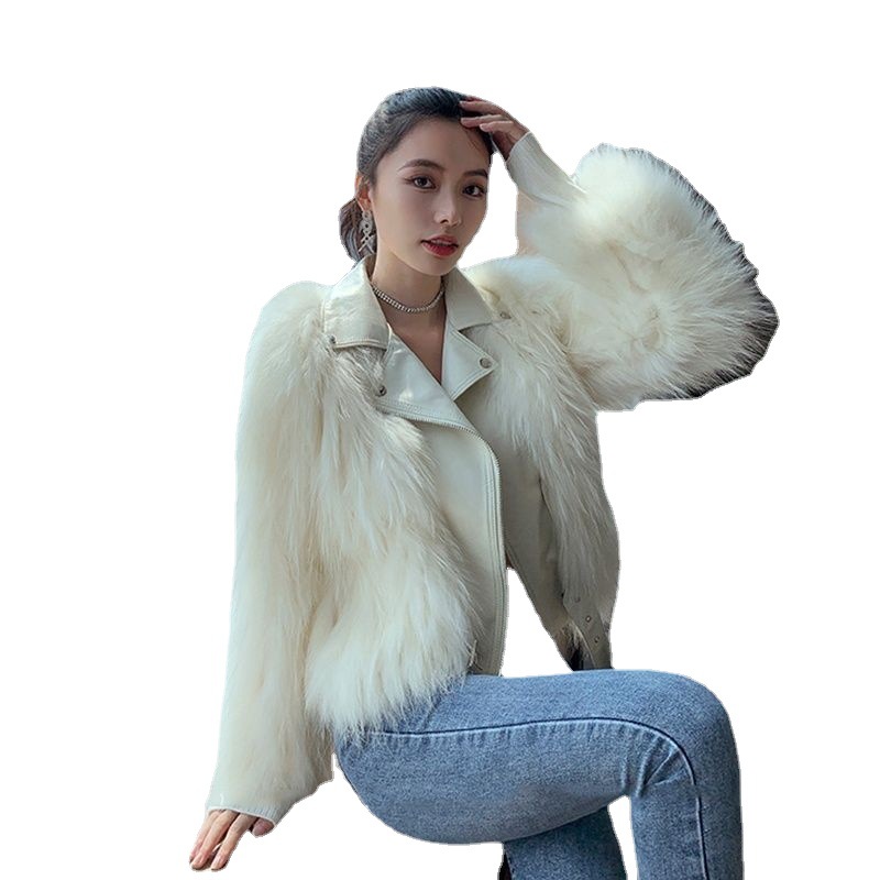 Fox-like fur coat for women short 2021 new autumn/winter 貉子 fur motorcycle coat young style fashionable Item Picture