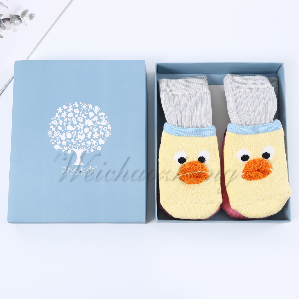 Children's plain cotton socks floor sock set, winter indoor baby learning to walk, cool off soft-soled baby sock set details Picture