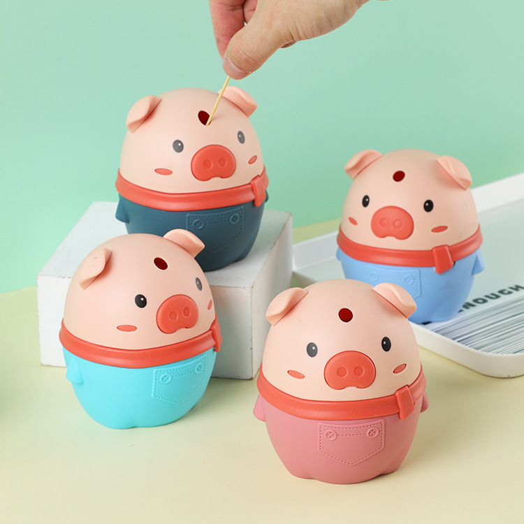 Creative push-type toothpick box, home cute cartoon toothpick cylinder, automatic pop-up toothpick can, toothpick bottle wholesale Creative push-type toothpick box, home cute cartoon toothpick cylinder, automatic pop-up toothpick can, toothpick bottle wholesale