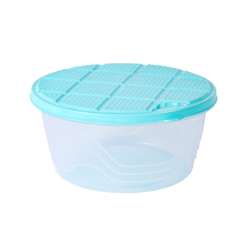 Factory direct sales of household plastic transparent refrigerator storage boxes, snack and fruit and vegetable storage boxes, and round fruit preservation boxes Item Picture