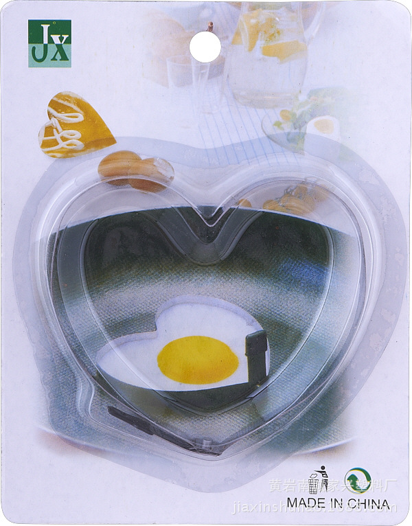Stainless steel heart-shaped omelette ring love omelette mold eggs play new tricks suction card pack