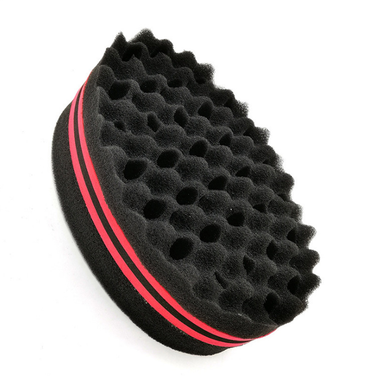 Elliptical double-sided perforated curling cotton with shaped sponge on both sides 145*95*55MM details Picture