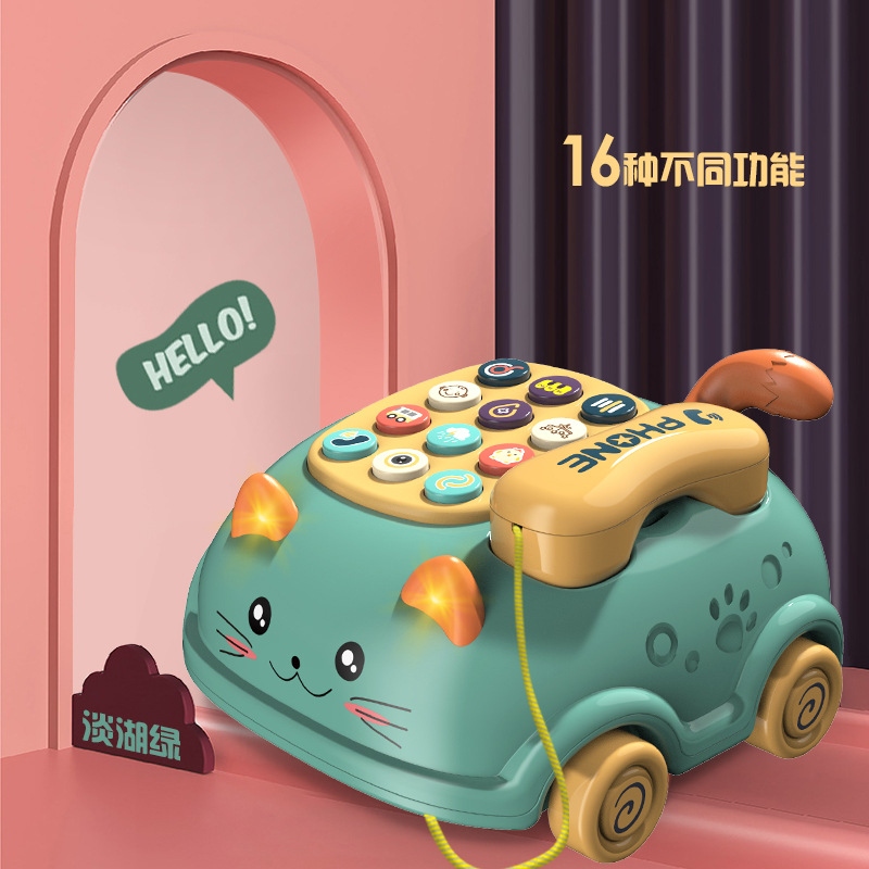 Children's multi-functional bilingual (Chinese and English) simulation phone story machine, cat baby mobile phone, educational toy Item Picture