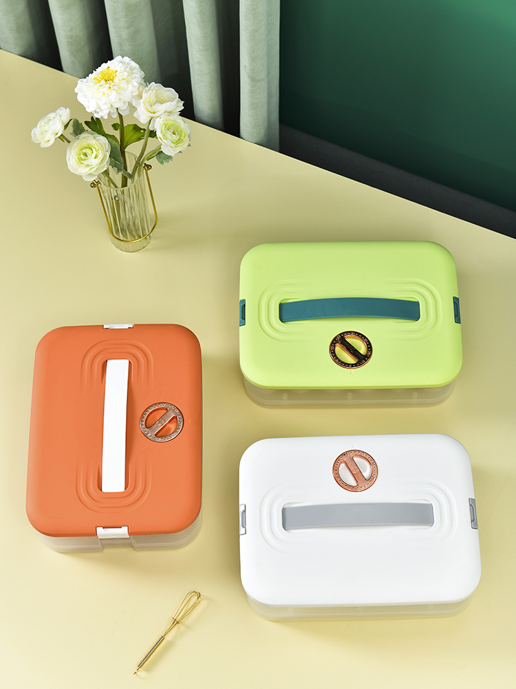 Portable household refrigerator egg box, 24 pieces, duck egg preservation box, multi-functional plastic storage box with snap-on Specification image