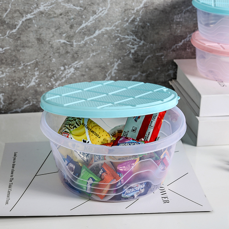 Factory direct sales of household plastic transparent refrigerator storage boxes, snack and fruit and vegetable storage boxes, and round fruit preservation boxes
