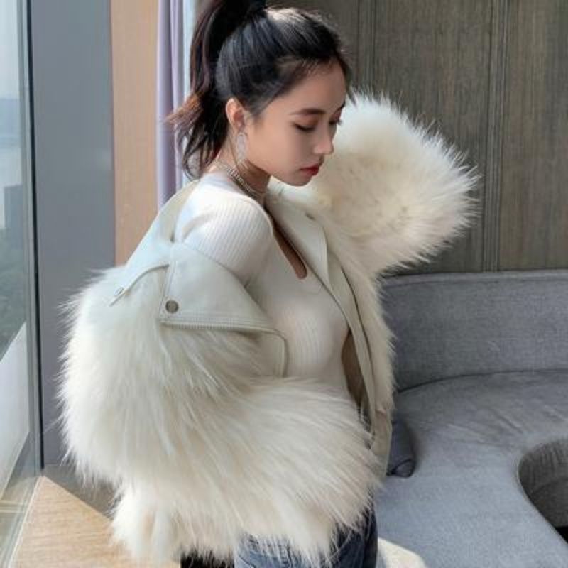 Fox-like fur coat for women short 2021 new autumn/winter 貉子 fur motorcycle coat young style fashionable Application Scenario