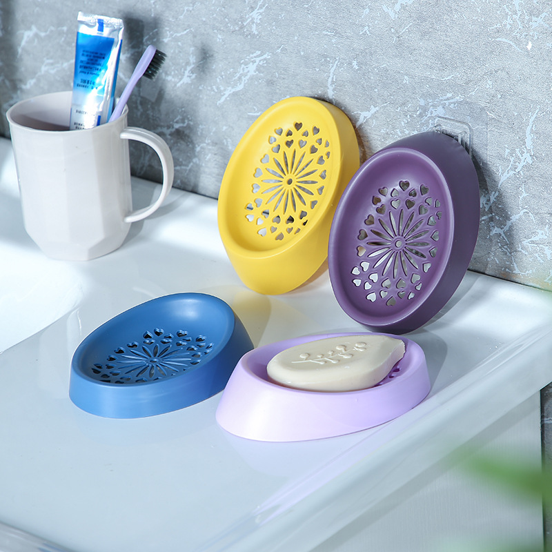Wholesale plastic soap boxes for bathrooms, Nordic-style draining soap boxes for bathrooms, creative hollowed-out storage soap racks details Picture