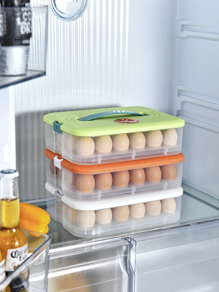 Portable household refrigerator egg box, 24 pieces, duck egg preservation box, multi-functional plastic storage box with snap-on Item Picture